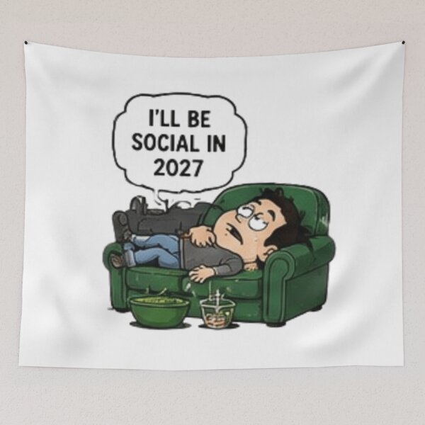 Item preview, I'll Be Social in 2027 Funny Introvert designed and sold by Pixanova.