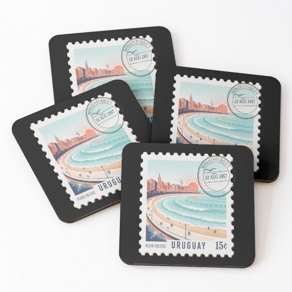 Item preview, Montevideo Uruguay Coastal Postage Stamp Travel Sticker designed and sold by stickercuffs.