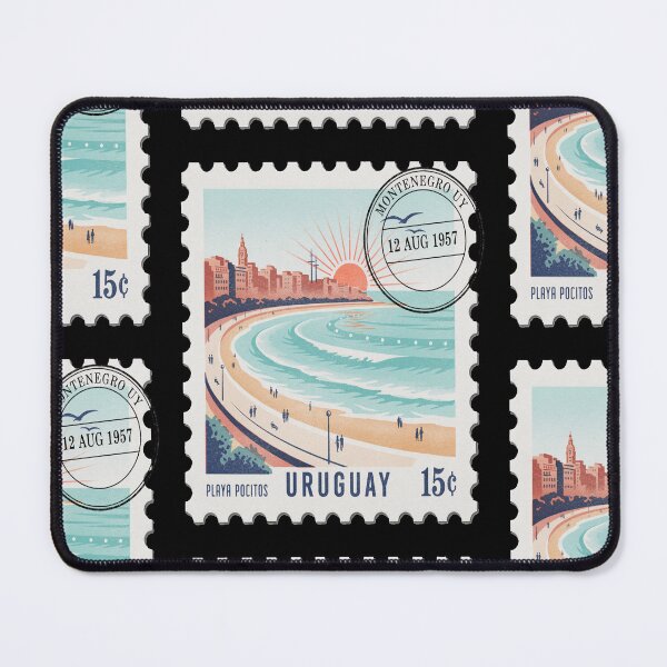 Item preview, Montevideo Uruguay Coastal Postage Stamp Travel Sticker designed and sold by stickercuffs.