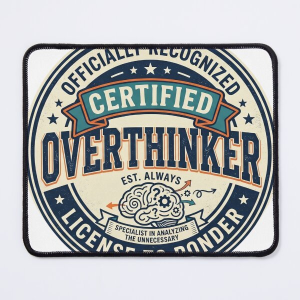 Item preview, Certified Overthinker - License to Ponder designed and sold by Zack's Digital Threads.