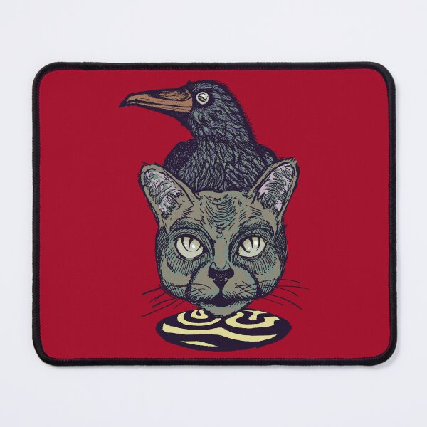 Item preview, Simple Retro Cat and Crow Art | Vintage Animal Sketch Design designed and sold by Half Mess.