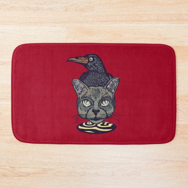 Item preview, Simple Retro Cat and Crow Art | Vintage Animal Sketch Design designed and sold by Half Mess.