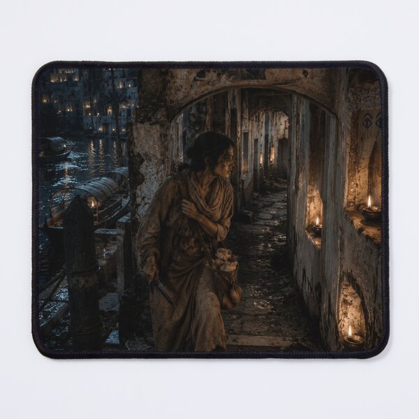 Item preview, Anubis River Quarter | Dark Egyptian Mythology Fantasy Art Print designed and sold by Element Horizon Studio.