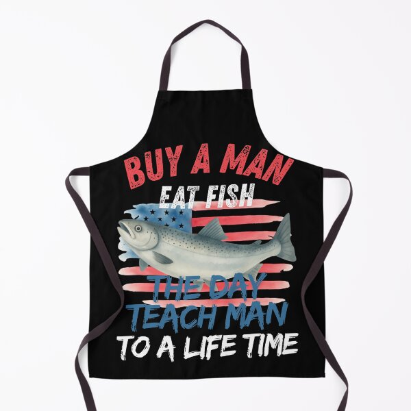 Item preview, Buy A Man Eat Fish Funny Fishing USA American Flag Fisherman Gift designed and sold by lazulishop.