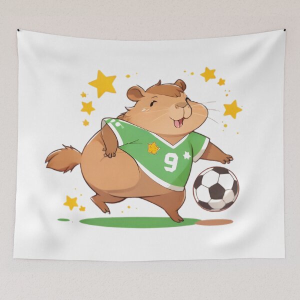 Item preview, Football Capybara — Kawaii Soccer Capybara Sticker designed and sold by tommysworks.