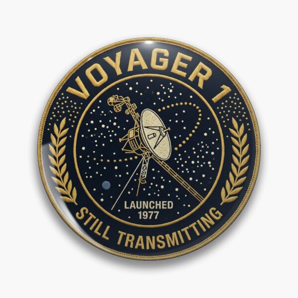 Item preview, Voyager 1 Still Transmitting Vintage Space Patch 1977 designed and sold by CalmCapy Co.