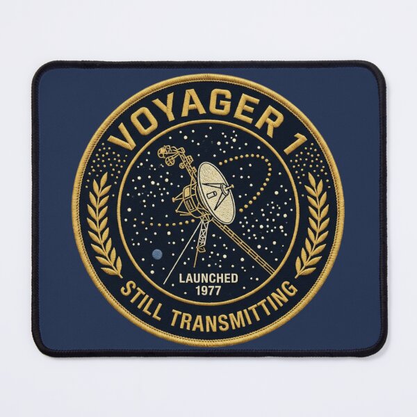 Item preview, Voyager 1 Still Transmitting Vintage Space Patch 1977 designed and sold by CalmCapy Co.