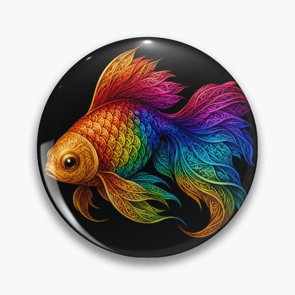 Item preview, Rainbow Ornate Goldfish – Vibrant Fantasy Fish Art designed and sold by Karszul.