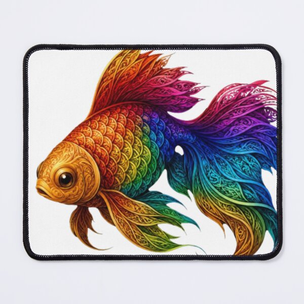 Item preview, Rainbow Ornate Goldfish – Vibrant Fantasy Fish Art designed and sold by Karszul.