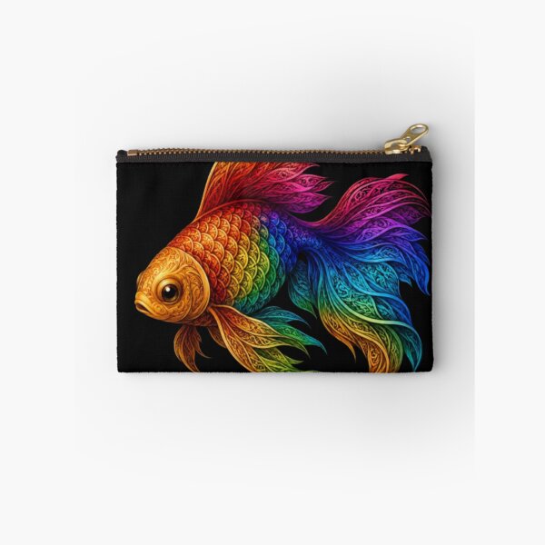 Item preview, Rainbow Ornate Goldfish – Vibrant Fantasy Fish Art designed and sold by Karszul.