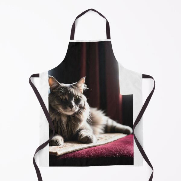 Item preview, Animals - Gray and White Cat, Theatrical Portrait on Burgundy Velvet designed and sold by DoodyPets.
