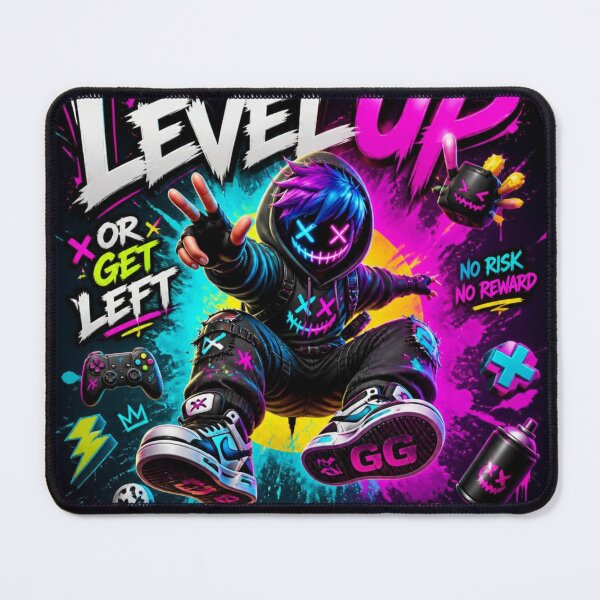 Item preview, Level Up Gaming Neon Character or Get Left designed and sold by AgnesB77.