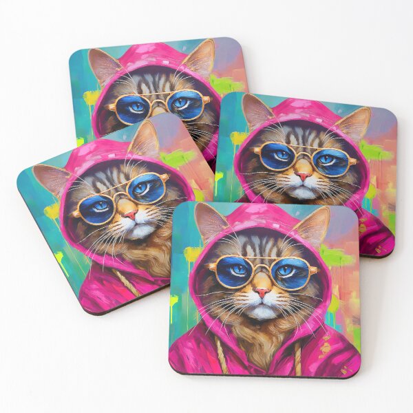Item preview, Portrait painting Street Art Cat with hoodie & sunglasses  designed and sold by TYA - Take Your Art.