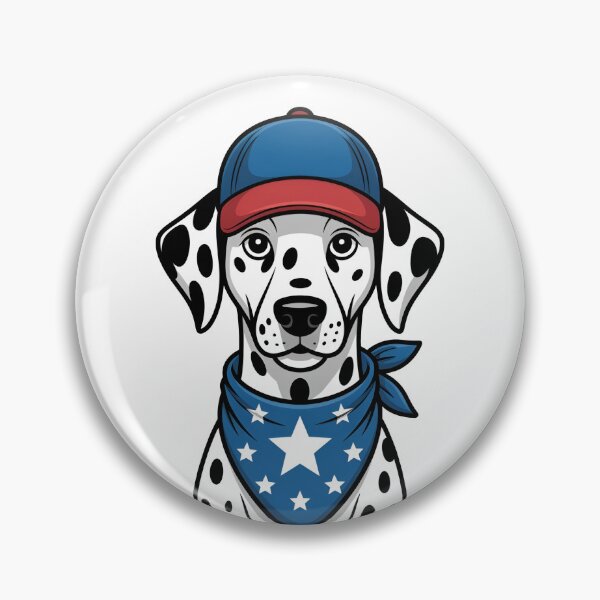Item preview, Dalmatian Wearing Patriotic Cap And Star Bandana designed and sold by Canvas-Whispers.