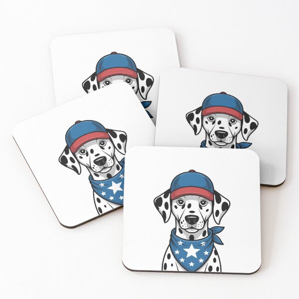 Item preview, Dalmatian Wearing Patriotic Cap And Star Bandana designed and sold by Canvas-Whispers.
