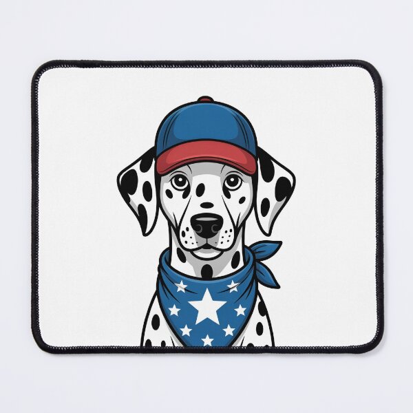 Item preview, Dalmatian Wearing Patriotic Cap And Star Bandana designed and sold by Canvas-Whispers.