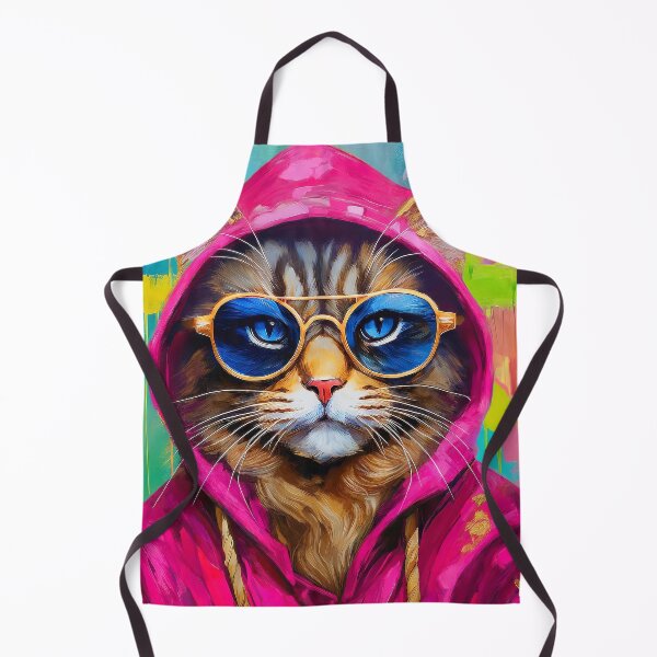 Item preview, Portrait painting Street Art Cat with hoodie & sunglasses designed and sold by TYA - Take Your Art.