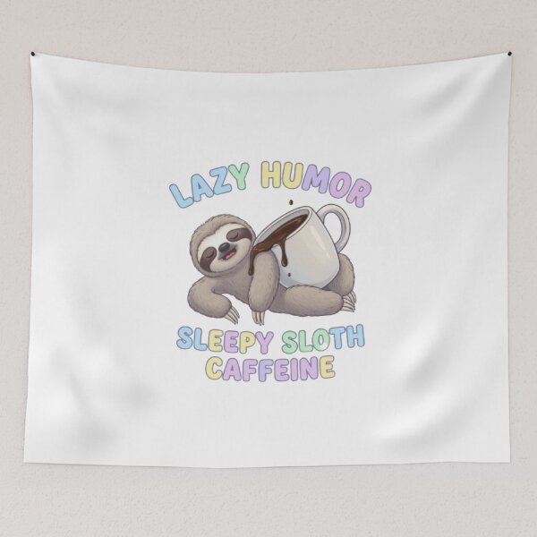 Item preview, Funny Sloth Sleeping with Coffee  designed and sold by PixelStyle Studio.