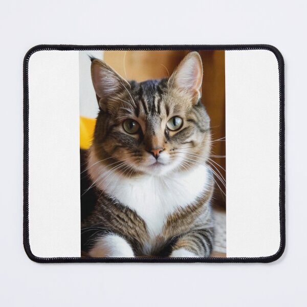 Item preview, Animals - Gray and White Tabby Cat, Piercing Green-Eyed Gaze designed and sold by DoodyPets.