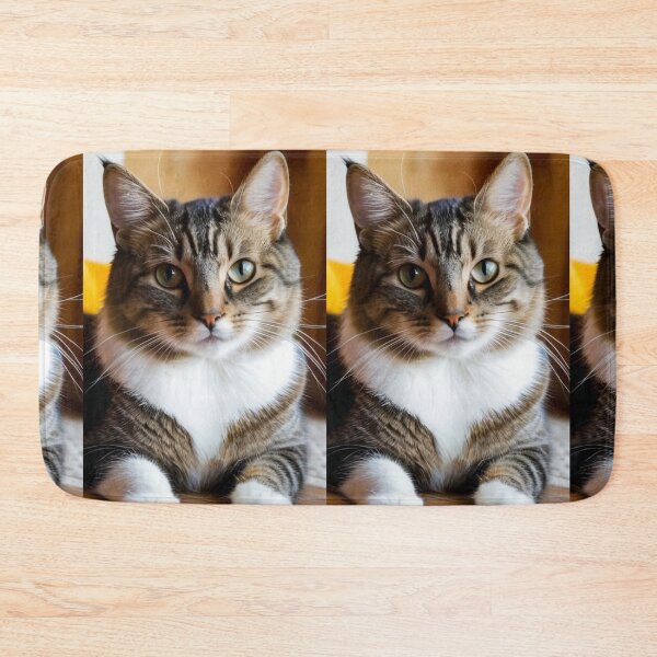 Item preview, Animals - Gray and White Tabby Cat, Piercing Green-Eyed Gaze designed and sold by DoodyPets.