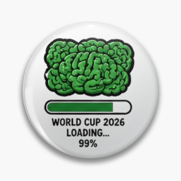 Item preview, World Cup 2026 Loading 99% Funny Football Brain Sticker designed and sold by Pixanova.