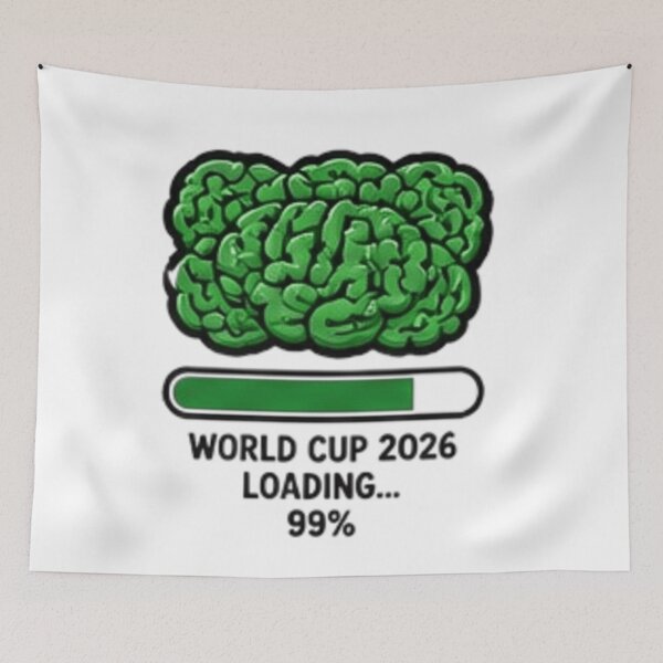Item preview, World Cup 2026 Loading 99% Funny Football Brain Sticker designed and sold by Pixanova.