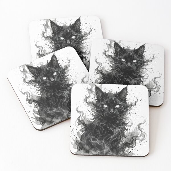 Item preview, Ethereal Black Cat Emerging from Smoke designed and sold by Spiritualwall.