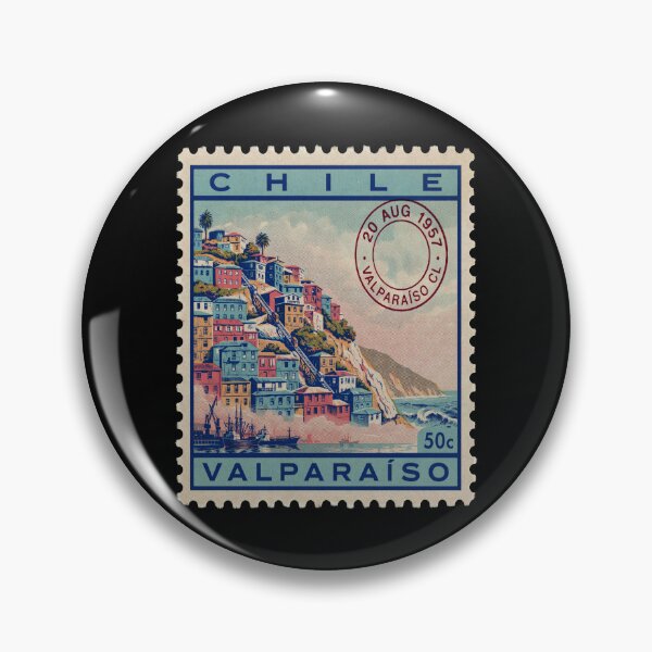 Item preview, Valparaíso Chile Coastal Postage Stamp Travel Sticker designed and sold by stickercuffs.