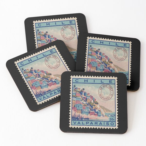 Item preview, Valparaíso Chile Coastal Postage Stamp Travel Sticker designed and sold by stickercuffs.