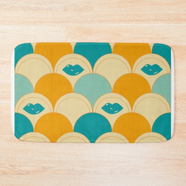 Item preview, Seventies arcade pattern in blue, beige and yellow  designed and sold by StefanStudioArt.