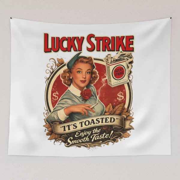 Item preview, Lucky Strike Vintage Pin-Up Girl Retro Tobacco Style Graphic designed and sold by CatLovers Studio.