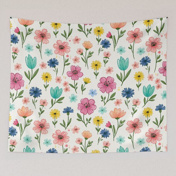 Item preview, Soft Romantic Cute Hand-Drawn Flowers Seamless Pattern designed and sold by GrinGalore.
