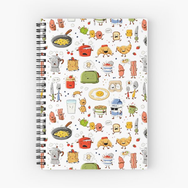 Item preview, Cute Breakfast Food Pattern With Funny Kitchen Characters designed and sold by OKartashova.