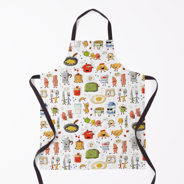 Item preview, Cute Breakfast Food Pattern With Funny Kitchen Characters designed and sold by OKartashova.
