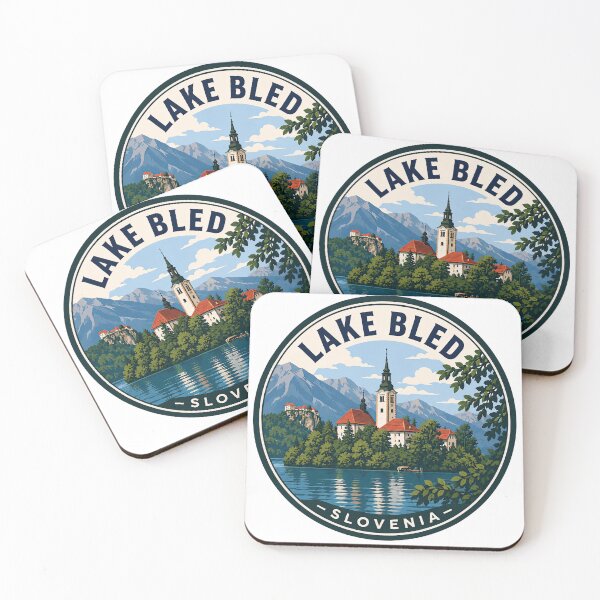 Item preview, Lake Bled Slovenia Vintage Travel Design designed and sold by NewNomads.