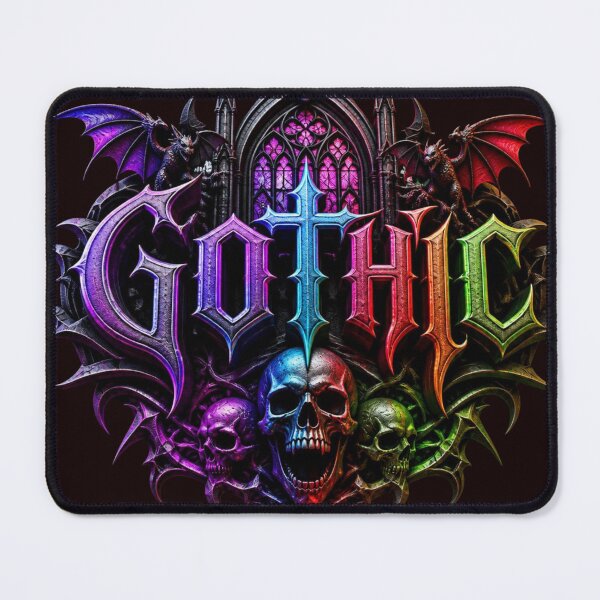 Item preview, Rainbow Gothic Skull Cathedral and Dragons designed and sold by AgnesB77.