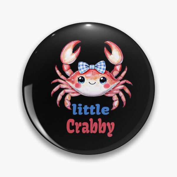 Item preview, Little Crabby Cute Watercolor Crab with Blue Gingham Bow Coastal Beach Baby Design designed and sold by Lozarux.