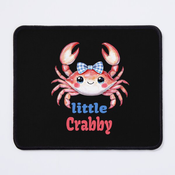 Item preview, Little Crabby Cute Watercolor Crab with Blue Gingham Bow Coastal Beach Baby Design designed and sold by Lozarux.
