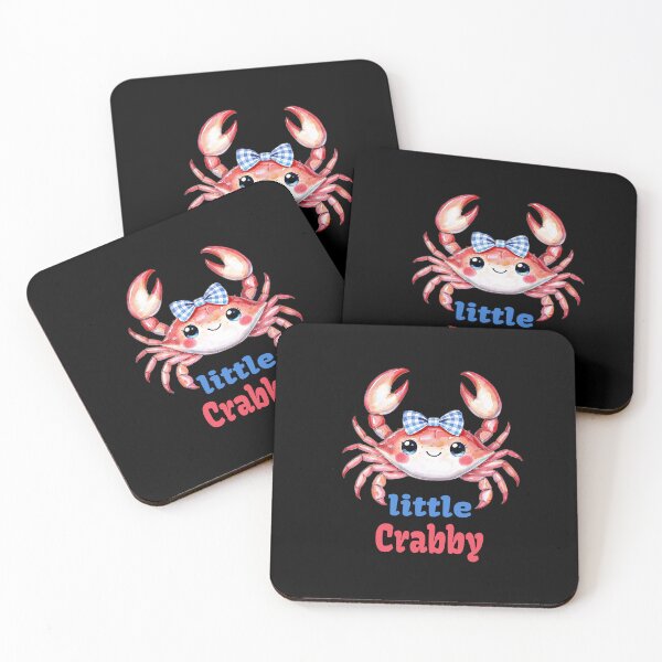 Item preview, Little Crabby Cute Watercolor Crab with Blue Gingham Bow Coastal Beach Baby Design designed and sold by Lozarux.