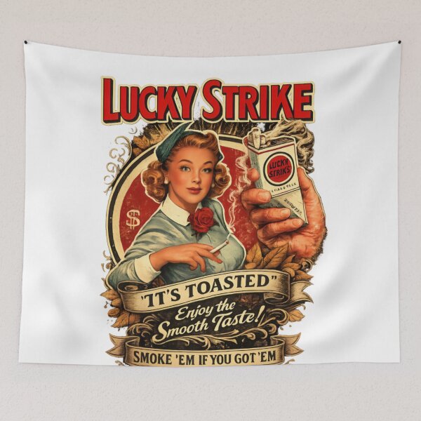 Item preview, Lucky Strike Vintage Pin-Up Girl Retro Tobacco Style Graphic designed and sold by CatLovers Studio.