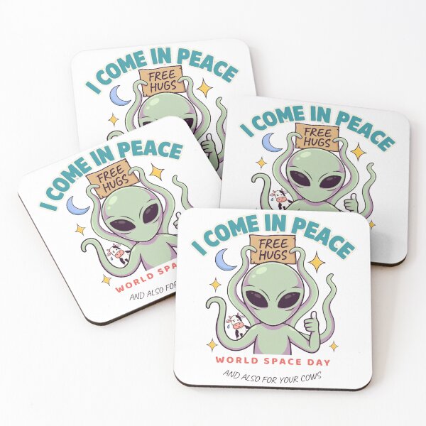 Item preview, I Come In Peace Free Hugs — And Also For Your Cows World Space Day T-Shirt V2 designed and sold by DarylWelsh2024.