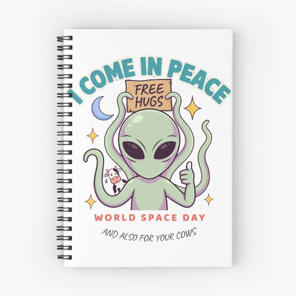 Item preview, I Come In Peace Free Hugs — And Also For Your Cows World Space Day T-Shirt V2 designed and sold by DarylWelsh2024.