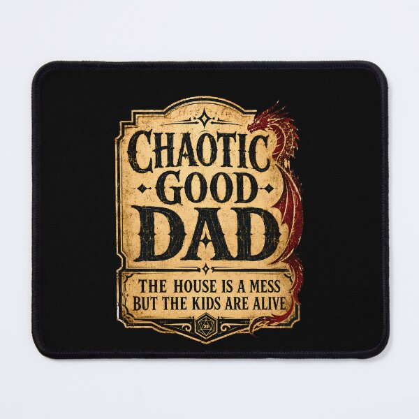 Item preview, Chaotic Good Dad Shirt, The House Is A Mess But The Kids Are Alive Tee, Funny RPG Gamer Father's Day Gift, Retro Dragon designed and sold by THREE LITTLE BEANS.