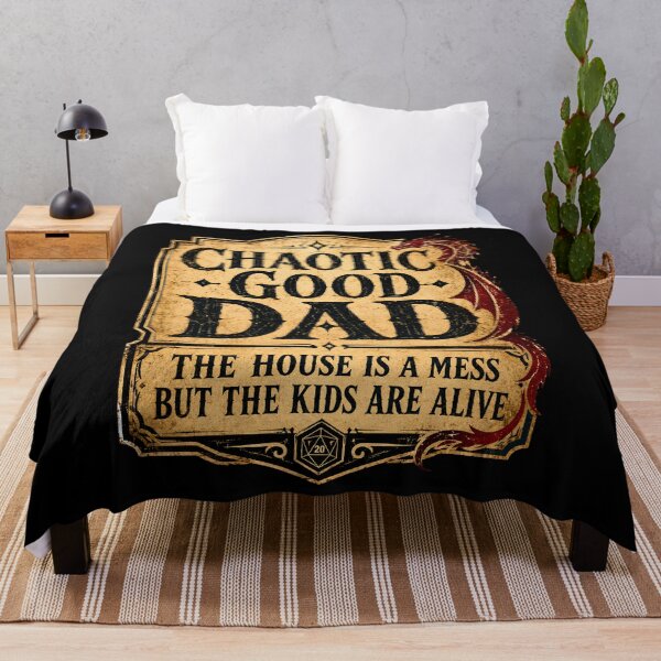 Item preview, Chaotic Good Dad Shirt, The House Is A Mess But The Kids Are Alive Tee, Funny RPG Gamer Father's Day Gift, Retro Dragon designed and sold by THREE LITTLE BEANS.