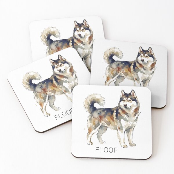 Item preview, Diseño de husky en acuarela - Esponjoso designed and sold by Wild Creative Art.