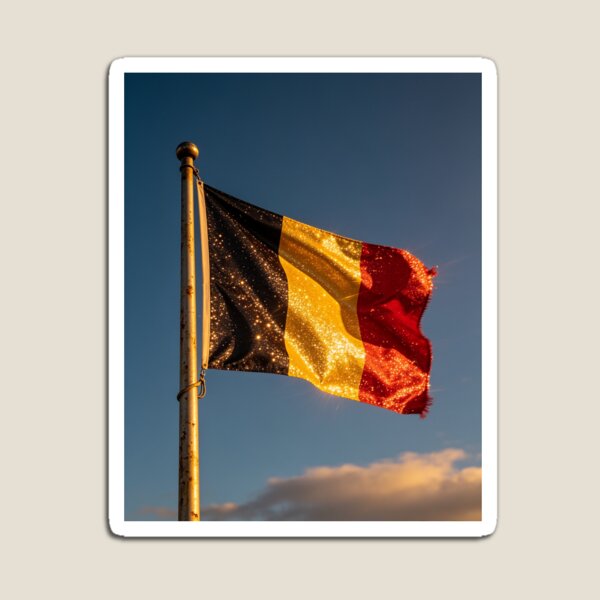 Item preview, Belgium Glittery Flag on a pole  designed and sold by sugarNsass.