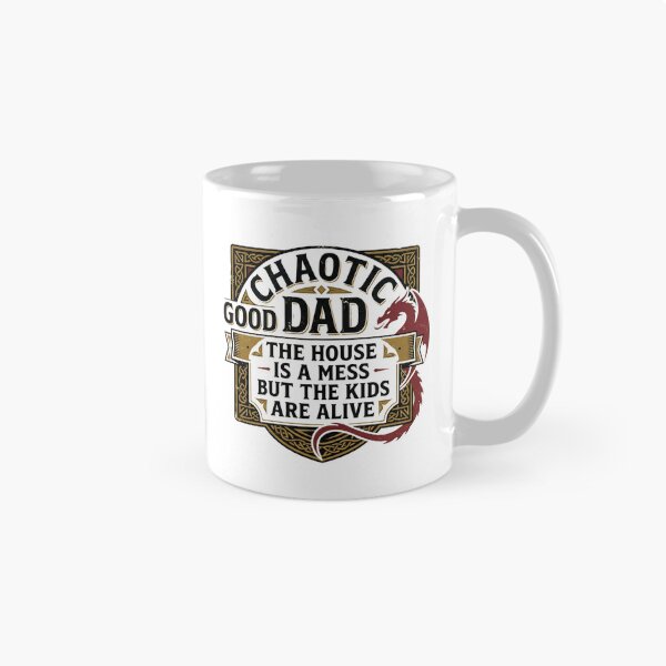 Item preview, Chaotic Good Dad Shirt, The House Is A Mess But The Kids Are Alive Tee, Funny RPG Gamer Father's Day Gift, Retro Dragon designed and sold by THREE LITTLE BEANS.