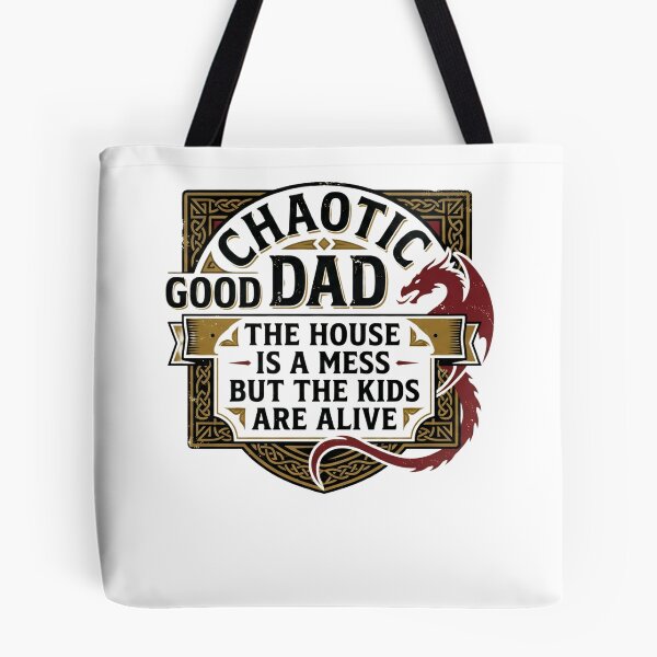 Item preview, Chaotic Good Dad Shirt, The House Is A Mess But The Kids Are Alive Tee, Funny RPG Gamer Father's Day Gift, Retro Dragon designed and sold by THREE LITTLE BEANS.