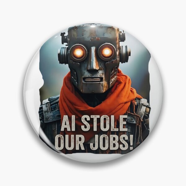 Item preview, AI Stole Our Jobs - Vintage Droid Portrait designed and sold by ToxicInkArt.