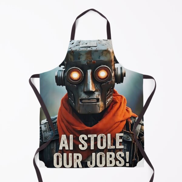 Item preview, AI Stole Our Jobs - Vintage Droid Portrait designed and sold by ToxicInkArt.